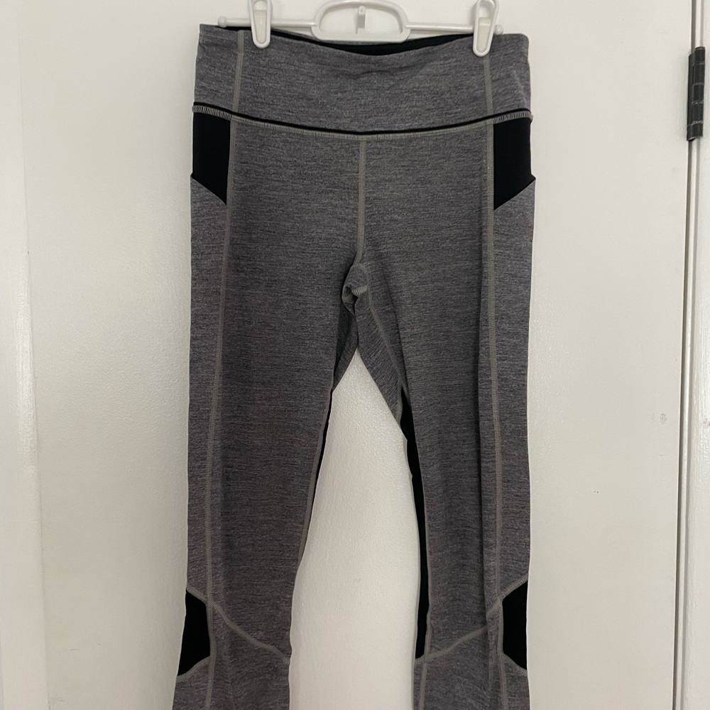 Lululemon Athletica Gray and Black Mesh Leggings